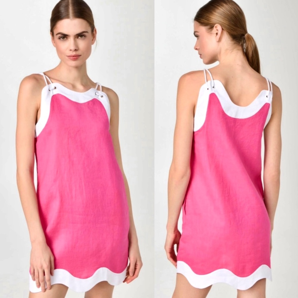 πΊπHPππΊ NWT Staud Renata Mini Dress Blossom White - Picture 8 of 16